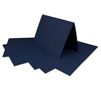 Glüxx Agent Lot de 25 cartes pliantes format A6, bleu foncé, cartes à personnaliser, 14,8 x 21 cm, pliantes, 160 g/m², Colours-4-you