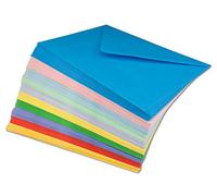 Glüxx Agent - Lot de 50 enveloppes multicolores - Format C5 - 100 g/m² - Sans fenêtre - 16,2 x 22,9 cm - Rabat pointu à fermeture humide - Enveloppes colorées pour le bricolage