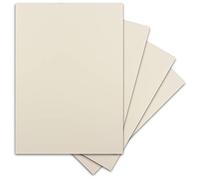 Glüxx-Agent Lot de 60 feuilles de carton de couleur A5 - 300 g/m² - 14,8 x 21 cm - Couleur crème/vanille - Structure en lin gaufré - Papier à dessin de couleur pour bricolage - Carton photo