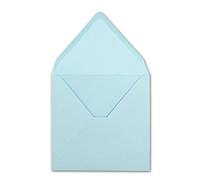 Glüxx Lot de 25 enveloppes Bleu clair - Carré 14 x 14 cm - Fermeture à rabat en dentelle - Idéal pour Noël - Agent