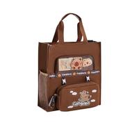 Glugahrif Capybara Sac à main | Sac à bandoulière en coton avec motif | Sac à dos durable pour la journée Matériel scolaire, Café foncé., Siehe Beschreibung