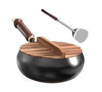 Glugahrif Casseroles antiadhésives | Casserole en fer avec revêtement anti-adhésif, casserole plate avec couvercle et spatule, poêle à tourner et pour les types de cuisinières, y compris les
