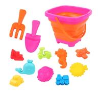 Glugahrif Ensemble de jouets de plage | Ensemble de jouets de sable avec seau et pelle pour enfants | Kit de construction pliable de 13 pièces pour activités de plein air, jouets pour l'extérieur avec