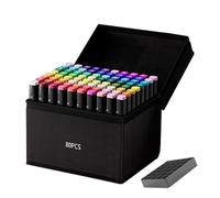 Glugahrif Feutres de coloriage pour livres de coloriage, stylos à double pointe, jeu de dessin imperméable à base d'huile pour tissu, bois, journal, école et déplacements