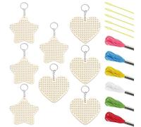 Glugahrif Kit De Broderie À La Main | Coffret de Broderie Main Cœur Étoile en Bois - Projets Maison Voyage Jour Pluvieux