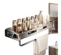 Glugahrif Pour paroi de douche, organiseur de douche, étagère de douche avec gobelet à ventouse, pas de support de salle de bain pour shampooing, gel douche, nettoyant pour le visage