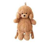 Glugahrif Sac à bandoulière en peluche - Sac à bandoulière mignon en peluche - Figurine de chien réaliste mignonne - Pour écoliers, filles, femmes, voyages en plein air, kaki, Voir description