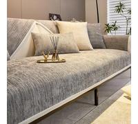 Gluhbirnen Protection d'assise de canapé, antidérapante, texture à chevrons, adaptée aux chiens et aux chats, gris clair B, 70 x 70 cm