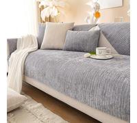 Gluhbirnen Sofadecke, Sofadecken Für Sitzfläche, Sofaschoner Rutschfest, Sofa Überzug, Chenille Sofabezug l Form, Sofa Überwurfdecke, Couch Bezug, Couch Decke, Grau, 70 * 70CM