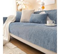 Gluhbirnen Sofadecke, Sofadecken Für Sitzfläche, Sofaschoner Rutschfest, Sofa Überzug, Chenille Sofabezug l Form, Sofa Überwurfdecke, Couch Bezug, Couch Decke, Blau, 70 * 180CM