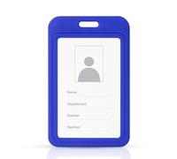 GLUN 1 porte-carte d'identité en plastique, bleu, double face visible, étanche, unisexe, pour bureau, école et université