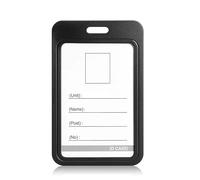 GLUN 1 porte-carte d'identité en plastique, noir, double face visible, étanche, unisexe, pour bureau, école et université