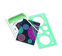 GLUN Bloc-notes à gratter avec règle spirographe, 5 pièces bloc-notes à gratter et 1 règle spirographe pour créer plusieurs motifs