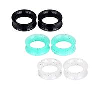 Glupez Lot de 6/8/20 tunnels d'oreille en silicone - Tunnels d'oreille fins en silicone épais - Double évasé - Boucles d'oreilles écarteurs d'oreille 2G-3/4 6 mm - 20 mm, 12 mm, silicone, non