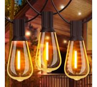 GLUROO Guirlande Guinguette Extérieure,18M Guirlande Lumineuse Exterieure avec 30+1 ST38 LED Ampoules,2200K Blanc Chaud, Imperméable Guirlande Exterieur Étanche pour Jardin,Fête,Terrasse,Noël