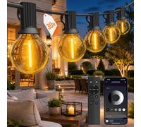 GLUROO Guirlande Lumineuse Exterieure 30M avec App Télécommande, Dimmable Guirlande Guinguette Exterieur avec Minuterie, G40 Ampoules Incassables, Étanche Guirlande LED Exterieur pour Jardin