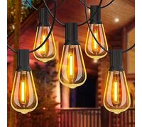 GLUROO Guirlande Lumineuse Exterieure,36M Guirlande Guinguette LED avec 60+2 ST38 Ampoules,2200K Blanc Chaud, Imperméable Guirlande Exterieur Étanche pour Jardin,Fête,Terrasse,Noël