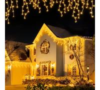 GLUROO Rideau Lumineux Exterieur 20M 640 LEDs, Lumières de Glaçons d'extérieur avec Télécommande 8 Modes, Imperméable Guirlande Noel Exterieur pour Avant-toit, Jardin, Blanc Chaud