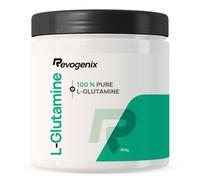 Glutamine | Récupération Musculaire, Santé Intestinale et Immunité | 250 g | Poudre 100% Pure de L-Glutamine | 50 Portions de 5g | Acide Aminé Vegan & Sans Excipients | Sans Sucre ni Arôme | Revogenix