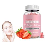 Glutathion Collagen Glow Gummiess Gummiess Collagen Glow Gummiess pour taches sombres, peptides de collagène hydrolysés pour peau, cheveux, ongles, os énergétique, 60 pièces