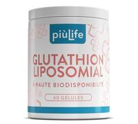 Glutathion Liposomal PiùLife - 500 mg par dose (2 gélules) - 100% Glutathion Reduit Pur avec Technologie Liposomale - Antioxydant Puissant & Détox - 60 Gélules Végétales