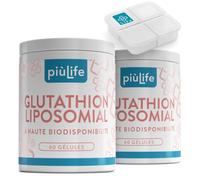 Glutathion Liposomal PiùLife - 500 mg par dose (2 gélules) - 100% Glutathion Reduit Pur avec Technologie Liposomale - Antioxydant Puissant & Détox - 120 Gélules Végétales