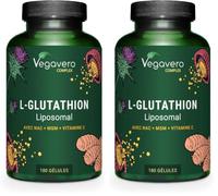 GLUTATHION Liposomal & Réduit à 98% | 180 Gélules | Avec Précurseurs : NAC, Vitamine C, MSM, Glycine | PureWay™- G | Antioxydant + Anti age + Immunité | Vegan & Sans Additifs | Vegavero® (Lot de 2)