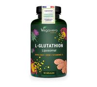 GLUTATHION Liposomal & Réduit à 98% | PureWay™- G | Avec Précurseurs : NAC, Vitamine C, MSM, Glycine | Antioxydant + Anti age + Immunité | 90 Gélules | Sans Additifs | Vegavero®