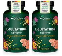 GLUTATHION Liposomal & Réduit à 98% | PureWay™- G | Avec Précurseurs : NAC, Vitamine C, MSM, Glycine | Antioxydant + Anti age + Immunité | 90 Gélules | Sans Additifs | Vegavero® (Lot de 2)