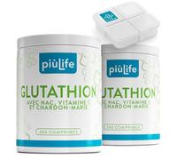 Glutathion Réduit 500 mg PiùLife, 480 Comprimés Avec Vitamine C, NAC (N-acétylcystéine) et Extrait de Chardon-Marie - Antioxydant, Soutien Immunitaire et Bien-être Hépatique
