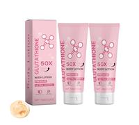 Glutathione Lot de 2 lotions pour le corps enrichie et éclaircissante pour homme et femme Crème hydratante à la niacinamide, à l'acide hyaluronique, améliore les taches sombres, sans danger pour la