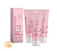 Glutathione Lot de 3 lotions pour le corps enrichie et éclaircissante pour homme et femme Crème hydratante à la niacinamide, à l'acide hyaluronique, améliore les taches sombres, sans danger pour la