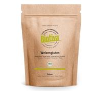 Gluten de blé Bio 2kg (2x1kg) - Poudre de gluten de blé - Contient des protéines - Pour la confection de pains et de pâtisseries - Mis en bouteille et contrôlé en Allemagne - Biotiva