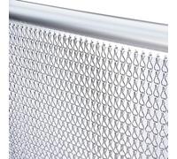 Gluwoer Rideau à Chaînes en Aluminium 90×200cm Rideau Volant en Métal, Écrans de Porte à Rideau de Chaîne, Stores Anti-Insectes Antiparasitaire (Argent)