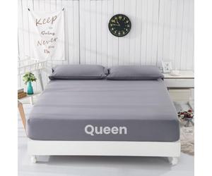 GLUYOHEY Grounding Fitted Sheets, Queen Size, 90% Organic Cotton + 10% Pure Silver Fiber, Earthing Bed Sheet with Connect Cord, Conductive Grounding Sheet for Better Sleep, Gray