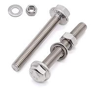 Glvaner Lot de 20 boulons hexagonaux M6 x 35 mm en acier inoxydable à tête de rondelle extra large avec bride GB 5789 et écrous hexagonaux et rondelles plates Assortiment de filetage complet