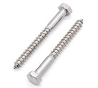 Glvaner Lot de 6 boulons tire-fonds à tête hexagonale en acier inoxydable 304 18-8 pour un maintien sûr du bois 1,27 x 11,4 cm