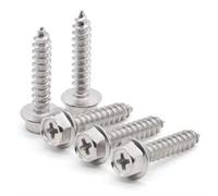 Glvaner Lot de 60 vis auto-taraudeuses à tête hexagonale M4 x 16 mm en acier inoxydable 304 18-8 pour bois et tôle - Couverture complète du filetage