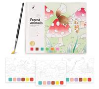 Glvomazty Cahiers D'aquarelle Livre, Carnet Coloriage Adulte Anti Stress, Livre-Magique-Eau Peinture Avec Pinceaux et 7 Couleurs pour Débutants Adolescents Adultes Cadeau Creatif