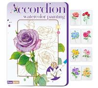 Glvomazty Cahiers D'aquarelle Livre, Carnet Coloriage Adulte Anti Stress, Livre-Magique-Eau Peinture Avec Pinceaux et 12 Couleurs pour Débutants Adolescents Adultes Cadeau Creatif