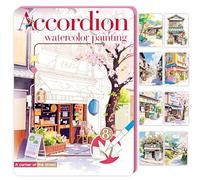 Glvomazty Cahiers D'aquarelle Livre, Carnet Coloriage Adulte Anti Stress, Livre-Magique-Eau Peinture Avec Pinceaux et 12 Couleurs pour Débutants Adolescents Adultes Cadeau Creatif