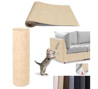 Glvomazty Tapis Griffoir Adhésif pour Chat - Protection Canapé Anti-Griffe DIY Convient pour La Protection Anti-Rayures des Meubles Remplacement de la Tour à Chat - 40x200cm Beige