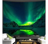 GLWDMB 1 pièce | Tapisserie Aurore Borealis en polyester à suspendre au mur pour chambre à coucher, salon, décoration de fête, avec emballage d'installation | 200 x 180 cm