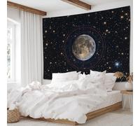 GLWDMB 1 pièce | Toile de fond carte des étoiles avec constellations et planètes dans le ciel nocturne, tapisserie murale à suspendre en polyester, pour chambre à coucher, bureau, dortoir, décoration