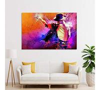 GLWDMB Affiche de musique Rock classique de Michael Jackson, impression sur toile, images pour décoration murale de chambre à coucher - Encadrée, 1 Pièce