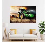 GLWDMB Affiche décorative John Deere-tracteurs agricoles, peinture à l'huile, toile imprimée, tableau mural pour salon, décoration de la maison, sans cadre, 1 Pièce