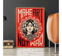 GLWDMB Affiche et imprimés Vintage avec Slogan Make Art Not War, peintures murales sur toile, peinture artistique murale pour salon, décoration rétro - Non encadré, 1 Pièce