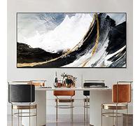 GLWDMB Affiches murales abstraites en or noir et blanc, peinture à l'huile sur toile, décoration de salon, sans cadre, 1 Pièce