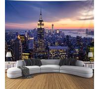 GLWDMB Empire State Building - Tapisserie murale en polyester facile à accrocher pour salon, chambre à coucher, bureau - 230 x 180 cm