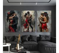 GLWDMB Ensemble d'art mural sur toile représentant un couple de danseurs romantiques, pour salon, chambre à coucher, studio, couloir(Sans cadre)